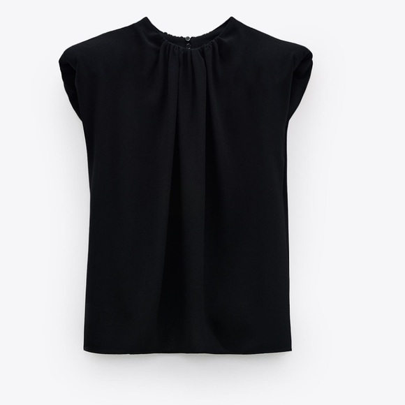NWT Zara black top with shoulder pads size small - Picture 4 of 4